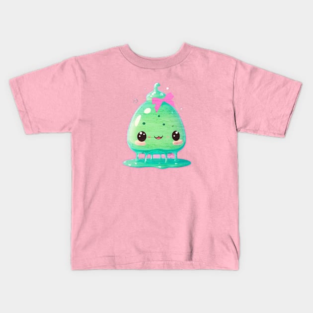 Kawaii Cute Slime Kids T-Shirt by Morsll